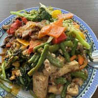 Breakfast, mixed selection from glass window.   at Yi Xin Vegetarian 一心素食 in Central Singapore