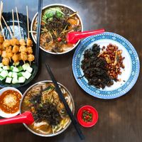 Love the assam laksa alot (5sgd), and the peanur side dish! at Yi Xin Vegetarian 一心素食 in Central Singapore