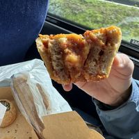 Vegan pizza bun (so gooey & delicious!)  at The Gluten Free Epicurean in Vancouver