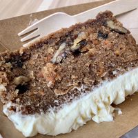 Vegan carrot cake  at Eden Project in St Austell