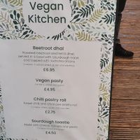 Menu at the Vegan Kitchen.  (may be temporary - unclear) at Eden Project in St Austell