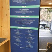 Menu at the Core Café (inside the Core building - closed in winter). at Eden Project in St Austell