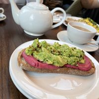 AVOCADO & BEETROOT HOUMOUS TOAST  at Wulf & Lamb Chelsea in London