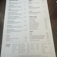Breakfast menu (we actually had lunch )   at Wulf & Lamb Chelsea in London