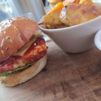 Tofu burger at Wulf & Lamb Chelsea in London