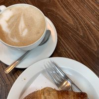 Coffee and raspberry (or chocolate) croissant   at Wulf & Lamb Chelsea in London