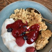 Breakfast granola bowl  at Wulf & Lamb Chelsea in London