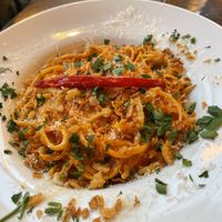 Spicy pasta  at Wulf & Lamb Chelsea in London