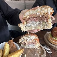 Truffle Burger — truffle mayo on both top AND bottom buns… YUM!  at Wulf & Lamb Chelsea in London