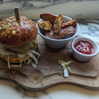 Truffle burger at Wulf & Lamb Chelsea in London