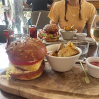 Truffle burger and big wulf burger   at Wulf & Lamb Chelsea in London