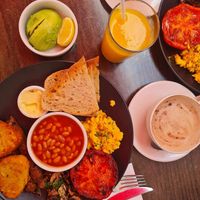 sausage photobomb  at Wulf & Lamb Chelsea in London