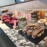 the gorgeous counter at Wulf & Lamb Chelsea in London