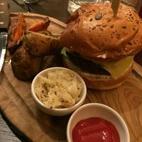 Wulf burger at Wulf & Lamb Chelsea in London