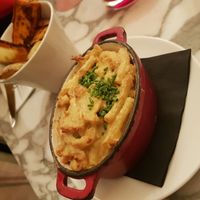 mac cheese and roasted wedges at Wulf & Lamb Chelsea in London