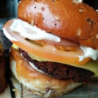 Seitan Burger at Wulf & Lamb Chelsea in London