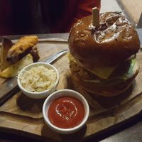 The spicy veg burger at Wulf & Lamb Chelsea in London