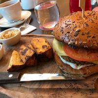 Spicy vegetable burger at Wulf & Lamb Chelsea in London