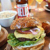 Vegan 'Wulf Burger'  at Wulf & Lamb Chelsea in London