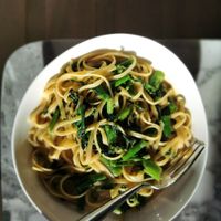 Salty and cheezy linguini at Wulf & Lamb Chelsea in London