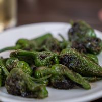 Pedron peppers  at Wulf & Lamb Chelsea in London