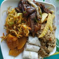 Buffet serving one at Polo Land Vegetarian in Shishi