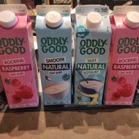 Different types of vegan yoghurt at Scandic Simonkenttä in Helsinki