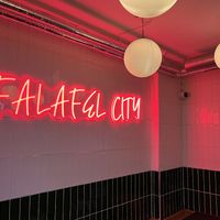 Dinning area  at Nordisk Falafel in Copenhagen