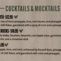 Veganuary 2024 menu - drinks list at Hard Rock Cafe - Orchard in Central Singapore