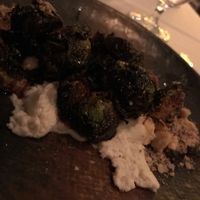 Brussel sprouts, bourbon glaze, cashew cream, toasted macadamia  at California Market at Pacific's Edge in Carmel-by-the-sea