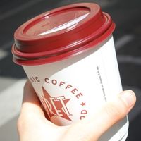 Soya latte. at Pret A Manger - Louvre in Paris