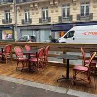 Also a section under cover  at Pret A Manger - Rue Marbeuf in Paris