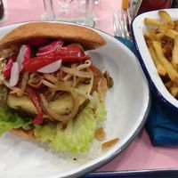 Last Vegan with fries at HD Diner - Gare de l'est in Paris