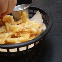 cheesy fries with garlic mayo dip at The Pipeline in Brighton