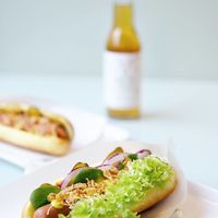 vegan hot dog at Krowarzywa in Wroclaw