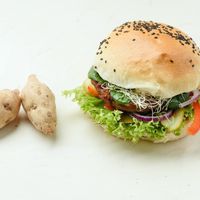 vegan burger at Krowarzywa in Wroclaw