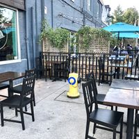 Patio (the space in the back is also their patio) at The Hogtown Vegan in Toronto