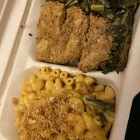 Southern combo in takeout container. So good. at The Hogtown Vegan in Toronto