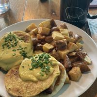 Eggs Benny and home fries   at The Hogtown Vegan in Toronto