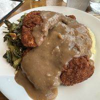 Seitan Chicken-Fried Steak  at The Hogtown Vegan in Toronto