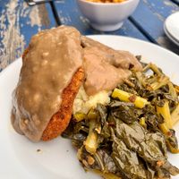 Seitan Chicken-Fried Steak at The Hogtown Vegan in Toronto