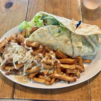 Caesar wrap & poutine fries   at The Hogtown Vegan in Toronto