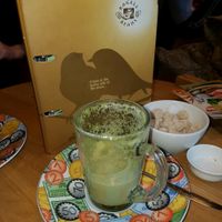 Matcha Latte vegan super lecker at Bagels & Beans in Venlo