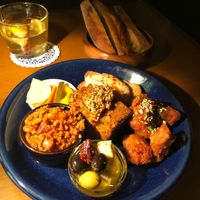 Plate of everything  at hallogallo in Tokyo