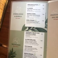 3 Vegan options on the menu  at Choux Choux Cafe in Playa Del Carmen