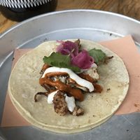 Veganized carnitas taco with cauliflower at Taps & Tacos in Port Moody