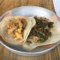 Vegan BBQ jackfruit and roasted cauliflower tacos at Taps & Tacos in Port Moody