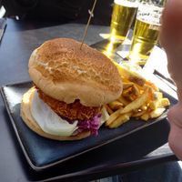 Crispy chicken burger at Backstage Vegan Kitchen in Rotterdam