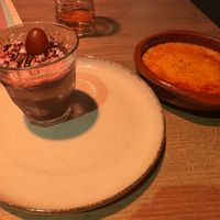Black forest tiramisu (special) and creme brulee   at Backstage Vegan Kitchen in Rotterdam