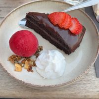 Chocolate taart   at Backstage Vegan Kitchen in Rotterdam